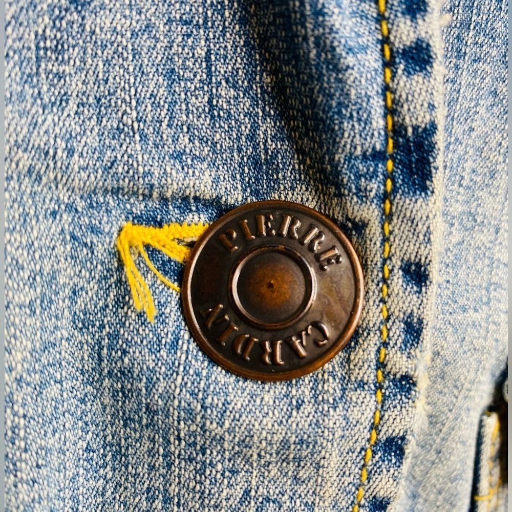 Vintage Pierre Cardin Stonewash Blue Jean Jacket Sz Large - Picture 4 of 15